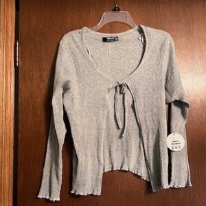 NWT Women's Light Grey Jolie & Joy Sweater and Camisole Set size 1X.